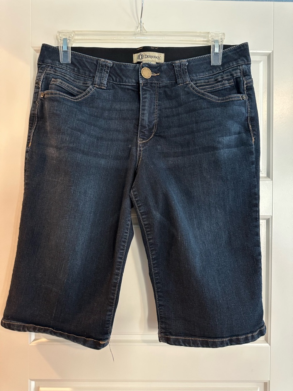 Democracy Women's Dark Blue Denim Bermuda Shorts - Size 12